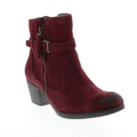 Earth Origins Tori Womens Red Suede Zipper Ankle & Booties Boots