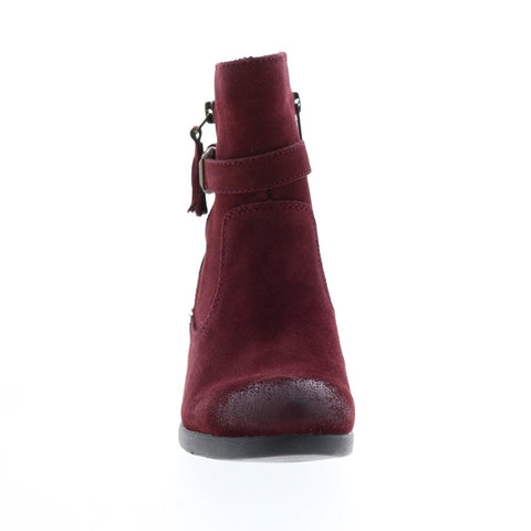 Earth Origins Tori Womens Red Suede Zipper Ankle & Booties Boots