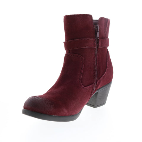 Earth Origins Tori Womens Red Suede Zipper Ankle & Booties Boots