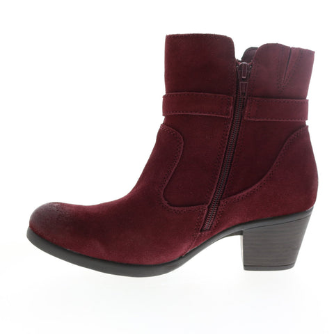 Earth Origins Tori Womens Red Suede Zipper Ankle & Booties Boots
