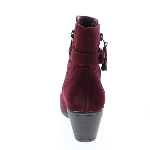 Earth Origins Tori Womens Red Suede Zipper Ankle & Booties Boots