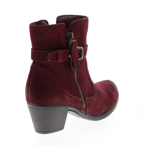 Earth Origins Tori Womens Red Suede Zipper Ankle & Booties Boots