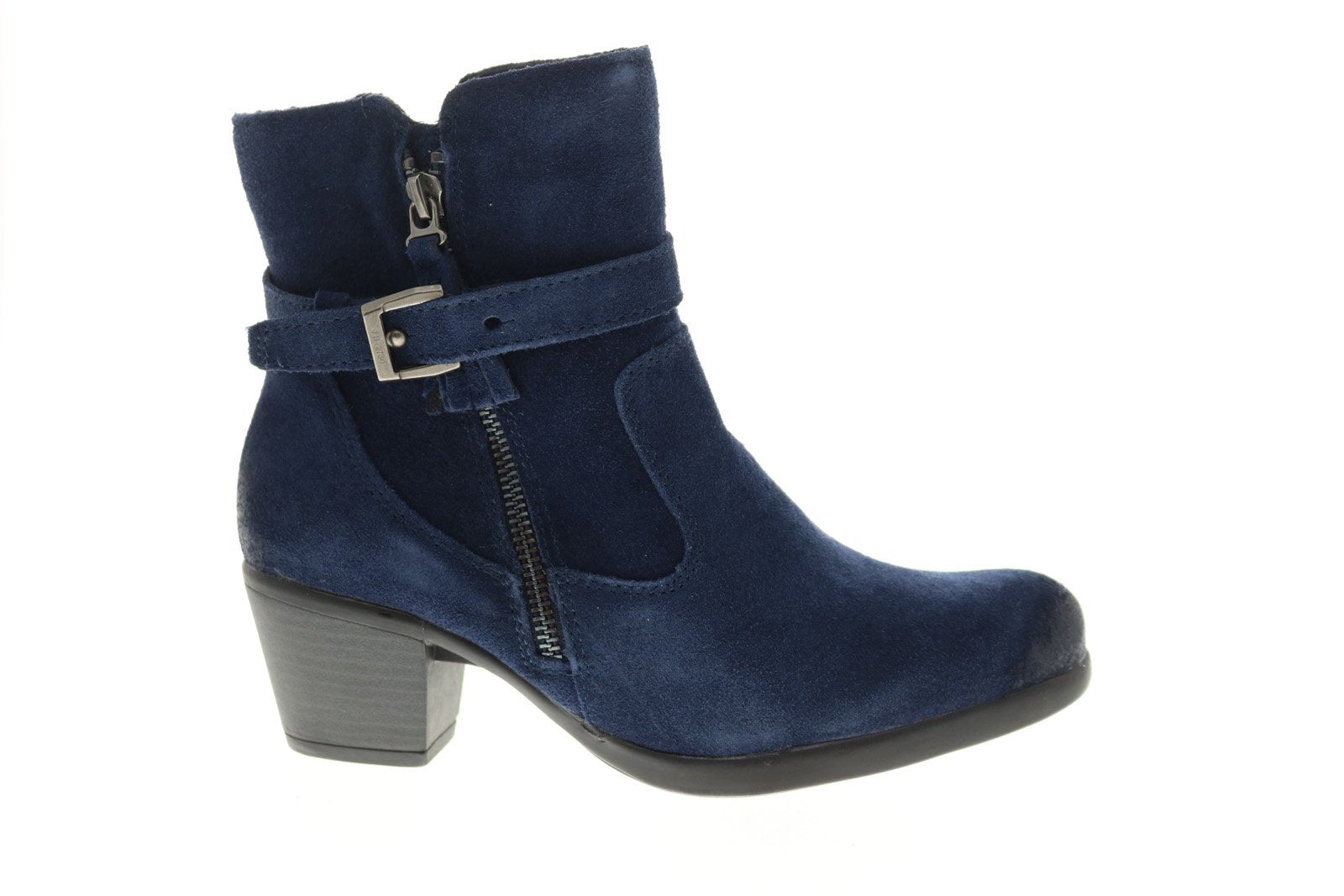 Earth Origins Tori Womens Blue Suede Zipper Ankle Booties Boots