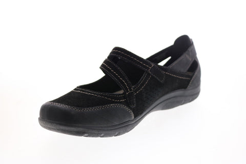 Earth Origins Tova Womens Black Suede Slip On Mary Jane Flats Shoes