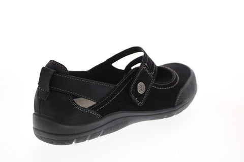 Earth Origins Tova Womens Black Suede Slip On Mary Jane Flats Shoes