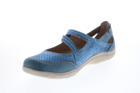 Earth Origins Tova Womens Blue Suede Slip On Mary Jane Flats Shoes