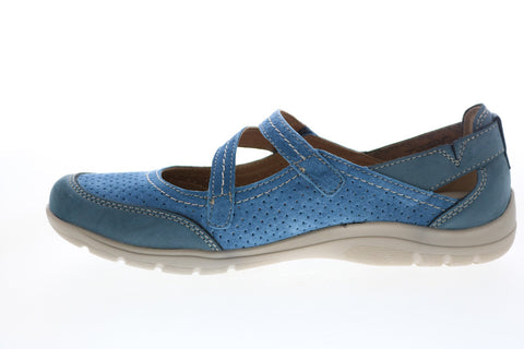 Earth Origins Tova Womens Blue Suede Slip On Mary Jane Flats Shoes