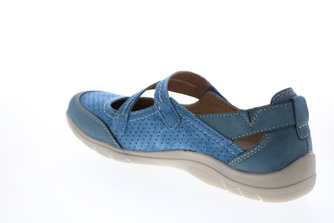 Earth Origins Tova Womens Blue Suede Slip On Mary Jane Flats Shoes