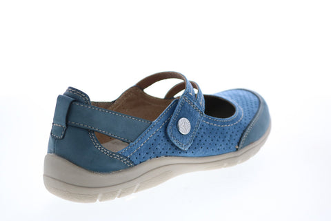 Earth Origins Tova Womens Blue Suede Slip On Mary Jane Flats Shoes