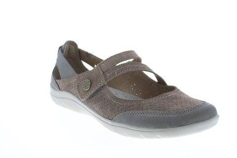 Earth Origins Tova Womens Brown Suede Slip On Mary Jane Flats Shoes