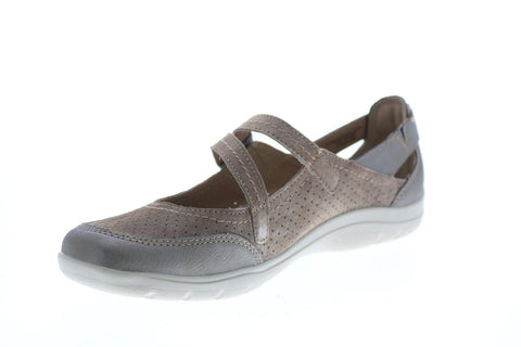 Earth Origins Tova Womens Brown Suede Slip On Mary Jane Flats Shoes