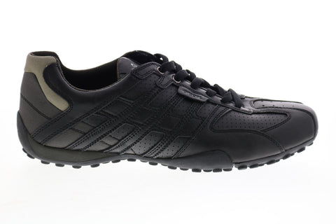 Geox Uomo Snake U4207K00043C9999 Mens Black Leather Euro Sneakers Shoes