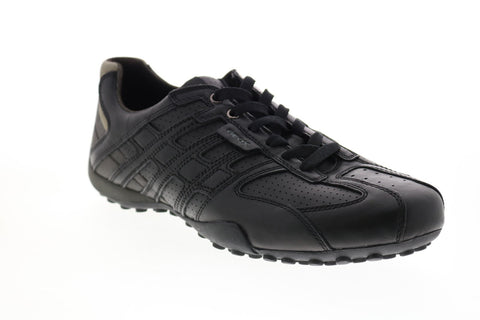 Geox Uomo Snake U4207K00043C9999 Mens Black Leather Euro Sneakers Shoes