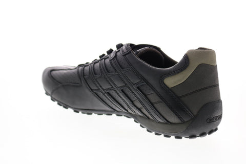 Geox Uomo Snake U4207K00043C9999 Mens Black Leather Euro Sneakers Shoes