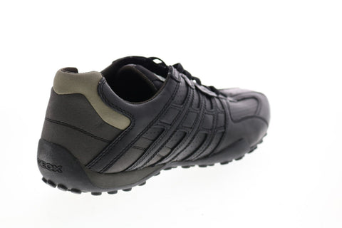 Geox Uomo Snake U4207K00043C9999 Mens Black Leather Euro Sneakers Shoes