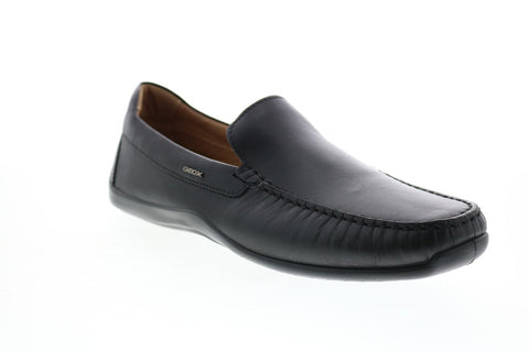 Geox U Xense Mox A U42D3A00043C9999 Mens Black Leather Loafers & Slip Ons Casual Shoes