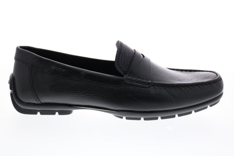Geox U Moner W 2fit D Mens Black Leather Loafers & Slip Ons Moccasin Shoes