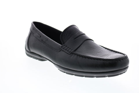 Geox U Moner W 2fit D Mens Black Leather Loafers & Slip Ons Moccasin Shoes