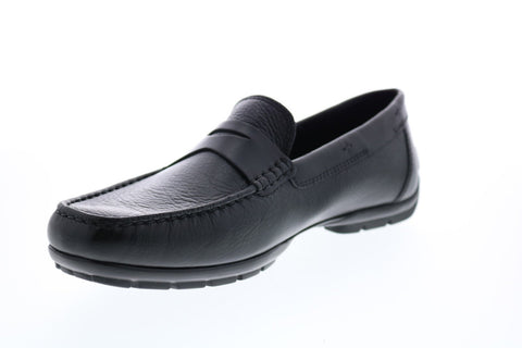 Geox U Moner W 2fit D Mens Black Leather Loafers & Slip Ons Moccasin Shoes