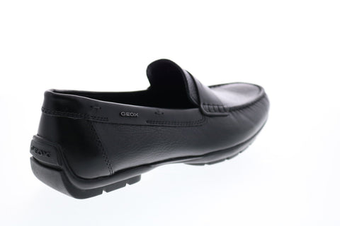 Geox U Moner W 2fit D Mens Black Leather Loafers & Slip Ons Moccasin Shoes