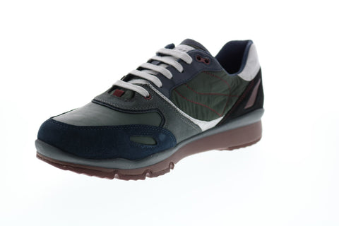 Geox U Sandford B Abx A Mens Blue Suede Lace Up Euro Sneakers Shoes