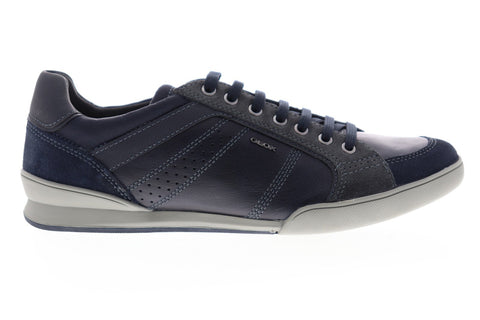 Geox U Kristof U620EA01J22C4002 Mens Blue Leather Lace Up Low Top Sneakers Shoes