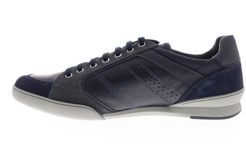 Geox U Kristof U620EA01J22C4002 Mens Blue Leather Lace Up Low Top Sneakers Shoes