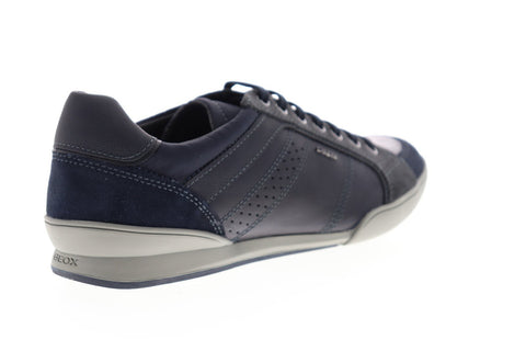 Geox U Kristof U620EA01J22C4002 Mens Blue Leather Lace Up Low Top Sneakers Shoes