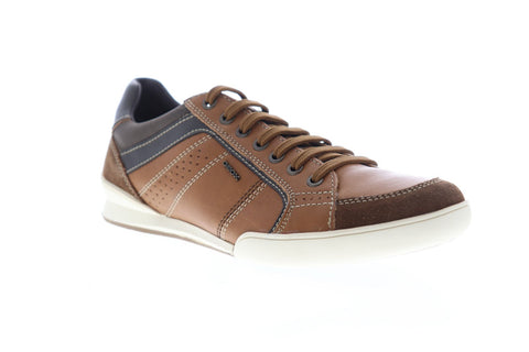 Geox U Kristof U620EA0FF22C6N6G Mens Brown Leather Low Top Sneakers Shoes