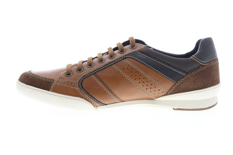 Geox U Kristof U620EA0FF22C6N6G Mens Brown Leather Low Top Sneakers Shoes