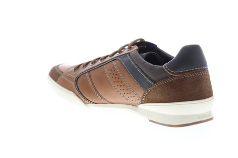 Geox U Kristof U620EA0FF22C6N6G Mens Brown Leather Low Top Sneakers Shoes