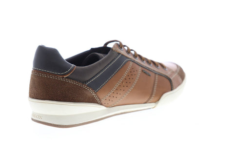 Geox U Kristof U620EA0FF22C6N6G Mens Brown Leather Low Top Sneakers Shoes