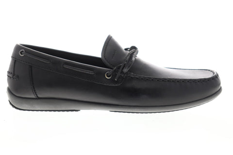 Geox U Ascanio U620WA00043C9999 Mens Black Leather Dress Slip On Loafers Shoes
