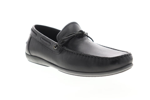 Geox U Ascanio U620WA00043C9999 Mens Black Leather Dress Slip On Loafers Shoes