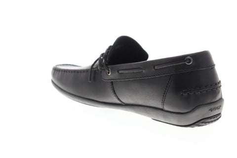 Geox U Ascanio U620WA00043C9999 Mens Black Leather Dress Slip On Loafers Shoes
