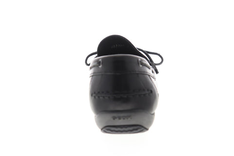 Geox U Ascanio U620WA00043C9999 Mens Black Leather Dress Slip On Loafers Shoes
