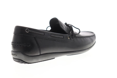 Geox U Ascanio U620WA00043C9999 Mens Black Leather Dress Slip On Loafers Shoes