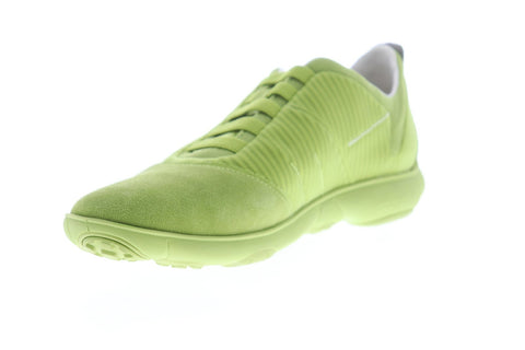 Geox U Nebula U62D7F08822C3015 Mens Green Suede Slip On Sneakers Shoes
