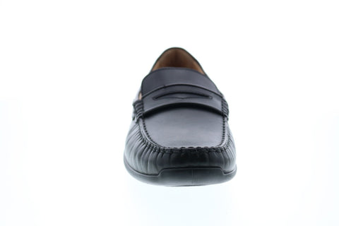 Geox U Xense Mox A Mens Black Leather Loafers & Slip Ons Penny Shoes