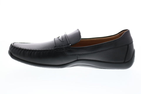 Geox U Xense Mox A Mens Black Leather Loafers & Slip Ons Penny Shoes