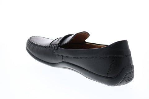 Geox U Xense Mox A Mens Black Leather Loafers & Slip Ons Penny Shoes
