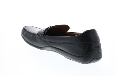 Geox U Xense Mox A Mens Black Leather Loafers & Slip Ons Penny Shoes