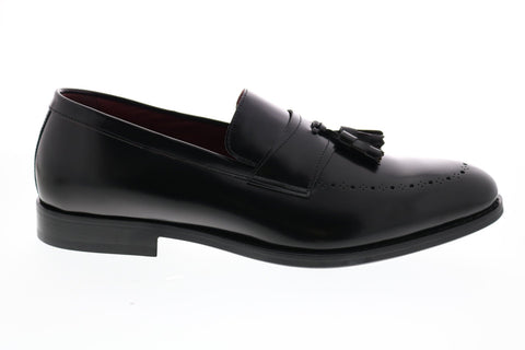 Geox U Hampstead B Mens Black Leather Loafers & Slip Ons Tasseled Shoes