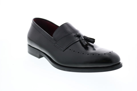 Geox U Hampstead B Mens Black Leather Loafers & Slip Ons Tasseled Shoes