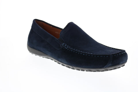 Geox U Snake Moc K Mens Blue Suede Loafers & Slip Ons Moccasin Shoes