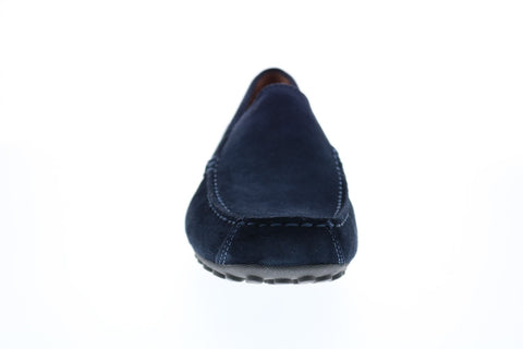 Geox U Snake Moc K Mens Blue Suede Loafers & Slip Ons Moccasin Shoes