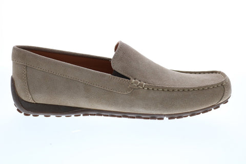 Geox U Snake Moc K Mens Gray Suede Loafers & Slip Ons Moccasin Shoes