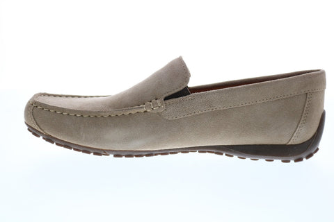 Geox U Snake Moc K Mens Gray Suede Loafers & Slip Ons Moccasin Shoes