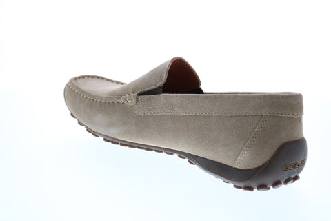 Geox U Snake Moc K Mens Gray Suede Loafers & Slip Ons Moccasin Shoes
