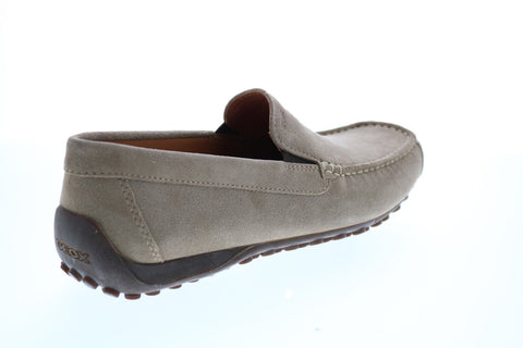 Geox U Snake Moc K Mens Gray Suede Loafers & Slip Ons Moccasin Shoes